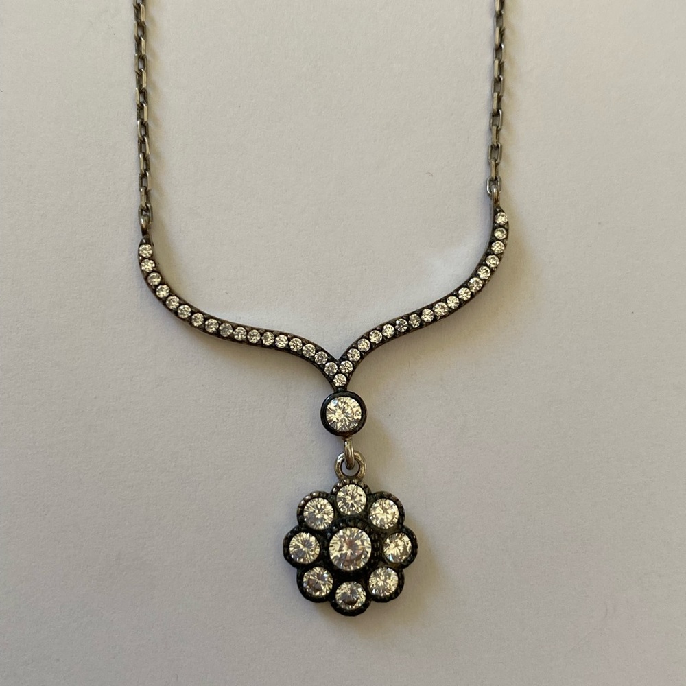 925 Silver necklace cz stones